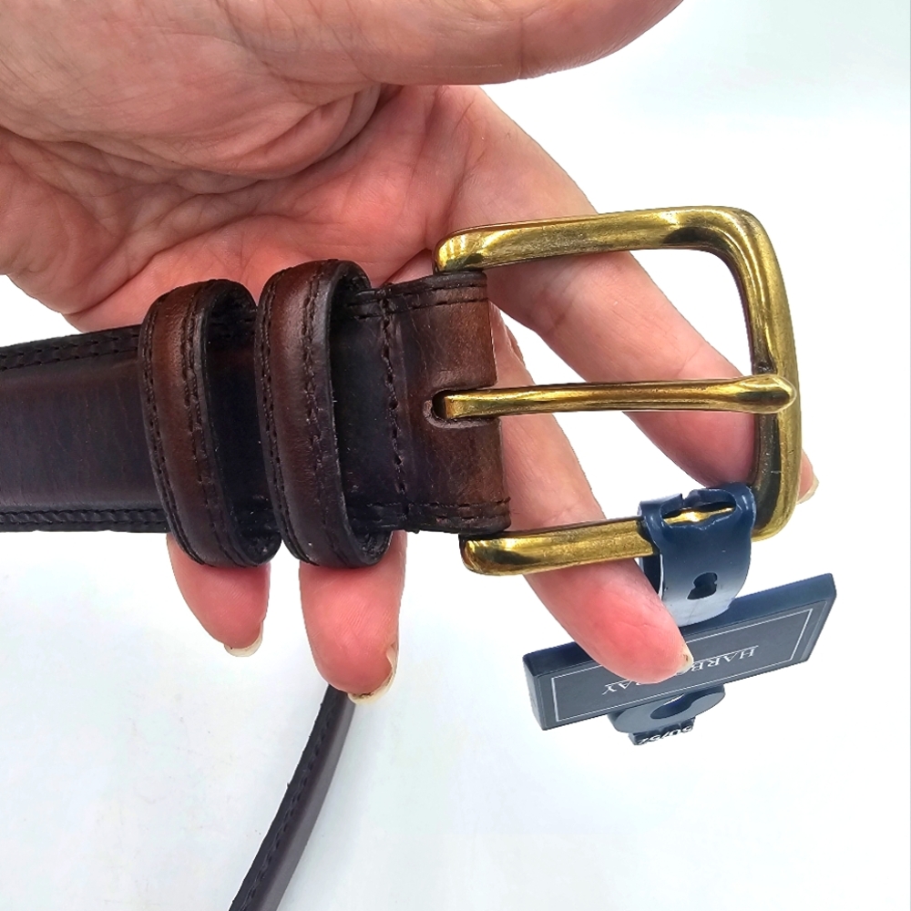 Brown Leather Belt with Gold Buckle NEW. Size 50/52